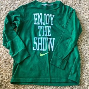 Nike Youth boys small l/s tshirt green size 8